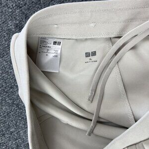 Uniqlo Beige XL Straight-Leg Pants With Pleated Front & Elastic Waist